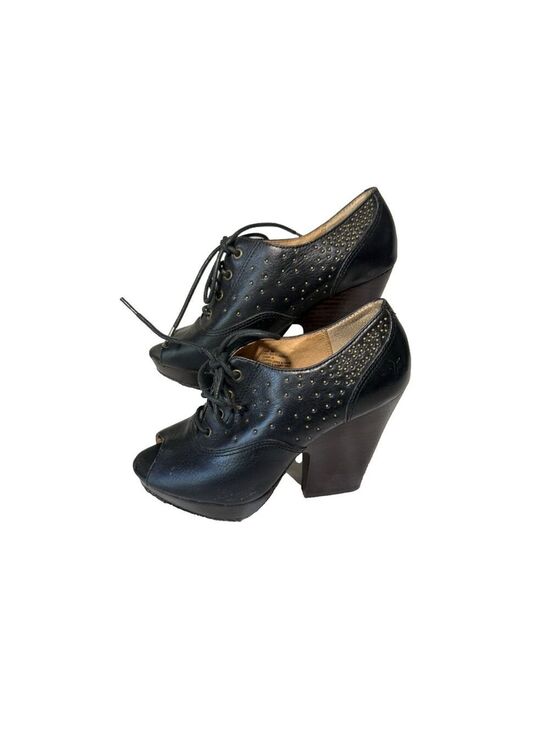 Frye Shoes - Frye Black Leather Studs Open Toe Chelsea Ankle Booties Size 8M